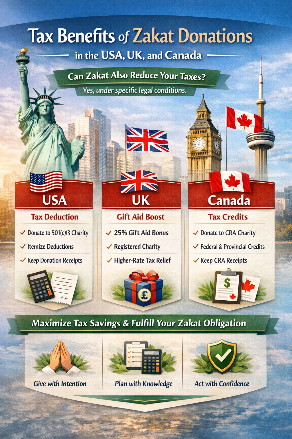 Tax Benefits of Zakat Donations in the USA, UK, and Canada